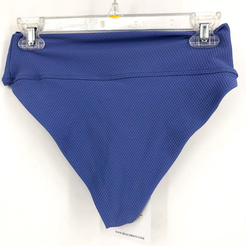 BEACH RIOT Women's Highway Bikini Bottom Medium Purple Periwinkle Waffle NWT - Picture 6 of 11